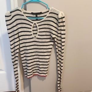 Stripped long sleeve BCBG top